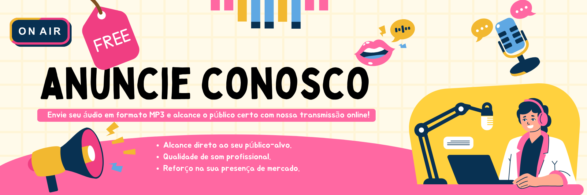 Mande seu audio e anuncie de graça